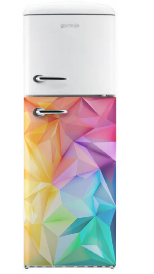 biala lodowka oklejona folia dekoracyjna