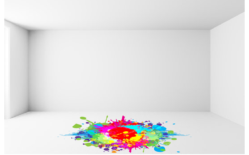 naklejka podlogowa, kolorowy kleks