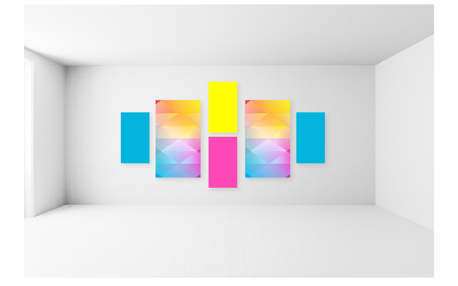 galeria scienna z plakatow z grafikami i prywantymi zdjeciami